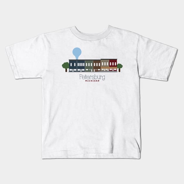 Petersburg, Michigan  - Small Town Charm Kids T-Shirt by SchaubDesign